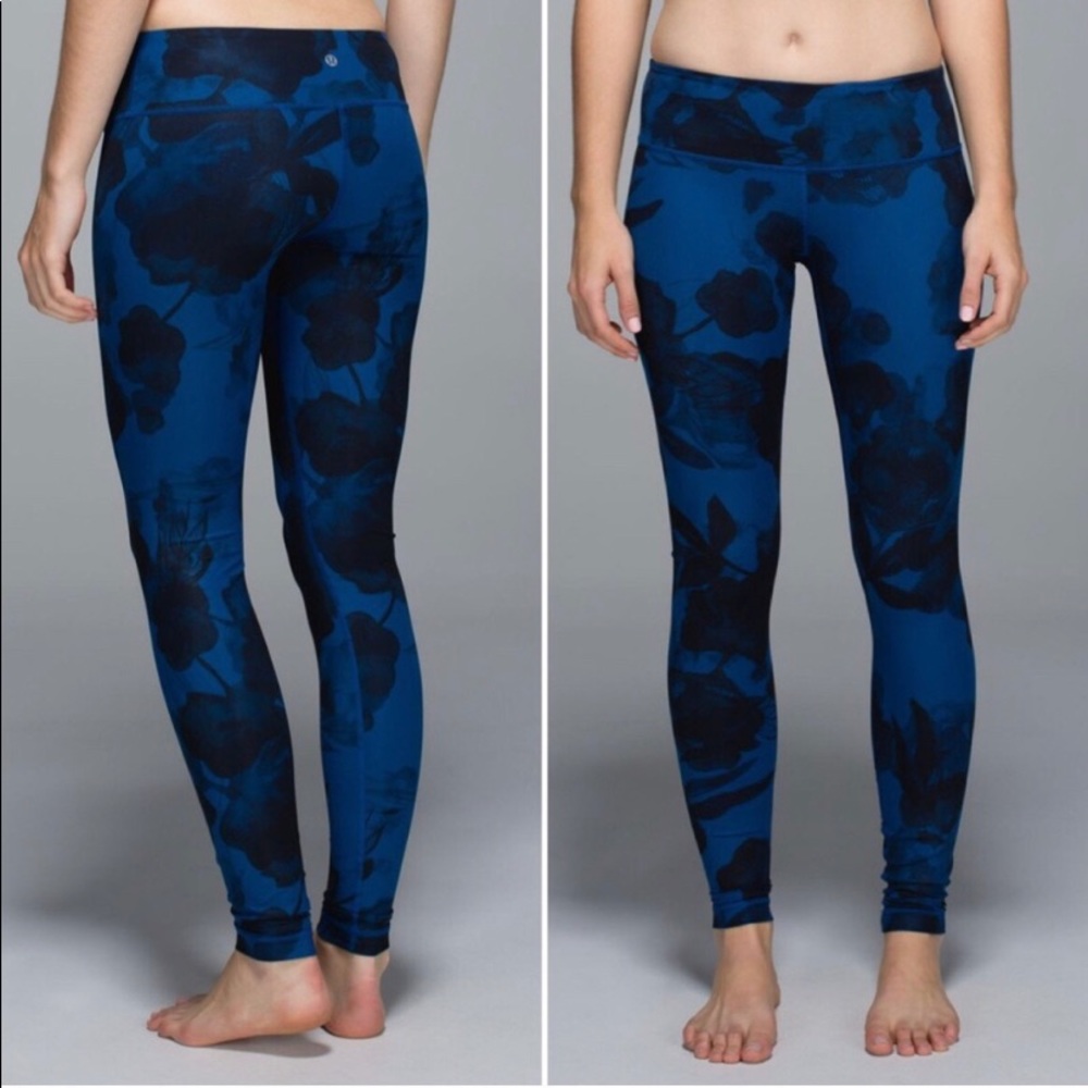 ♎️LULULEMON WunderUnder Full-OnFloral Blackinkwell